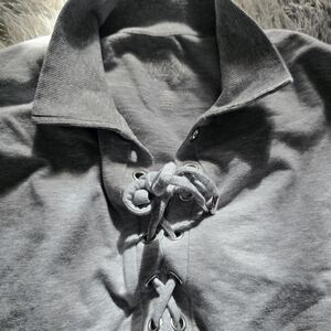 Michael Kors Gray Lace-Up Women's Sweatshirt